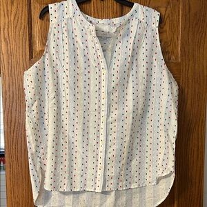 LOFT Sleeveless Blouse with Colorful Dots